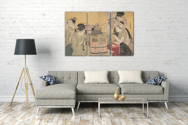 Leinwandbild Kitagawa Utamaro - Küchenszene