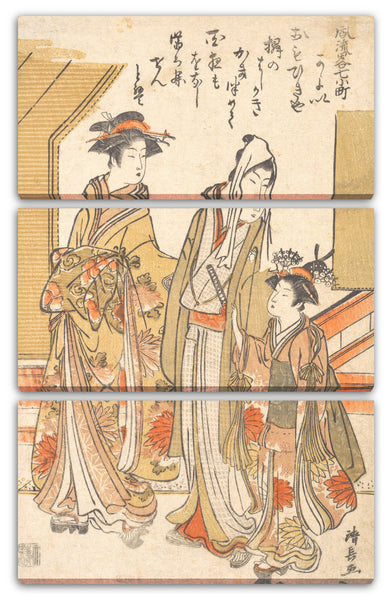 Leinwandbild Torii Kiyonaga - Besuch in Komachi