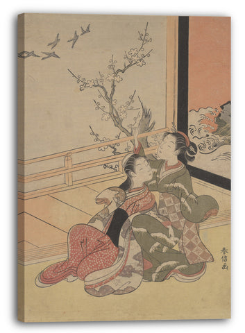 Leinwandbild Suzuki Harunobu - Schau ihnen beim Fliegen zu