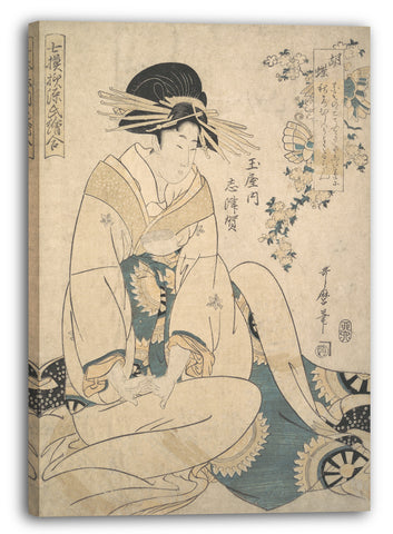 Leinwandbild Kitagawa Utamaro - A Eine Kurtisane