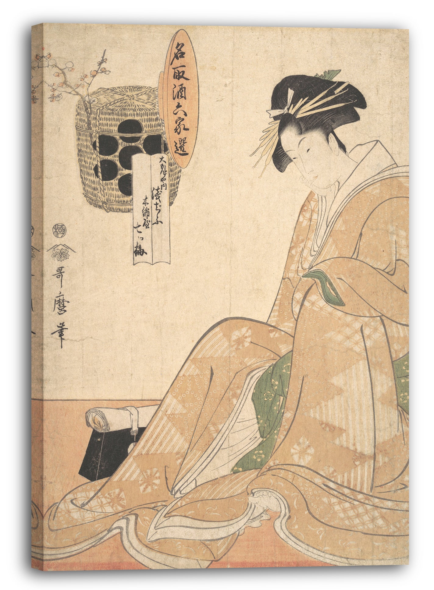Leinwandbild Kitagawa Utamaro - Eine Kurtisane