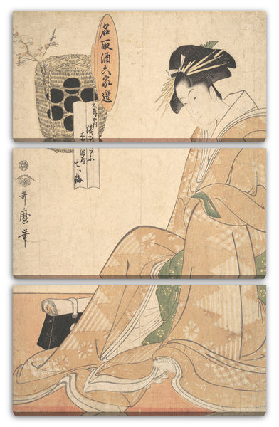 Leinwandbild Kitagawa Utamaro - Eine Kurtisane