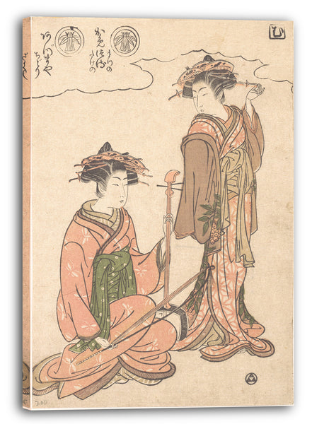 Leinwandbild Isoda Koryūsai - Zwei Geishas