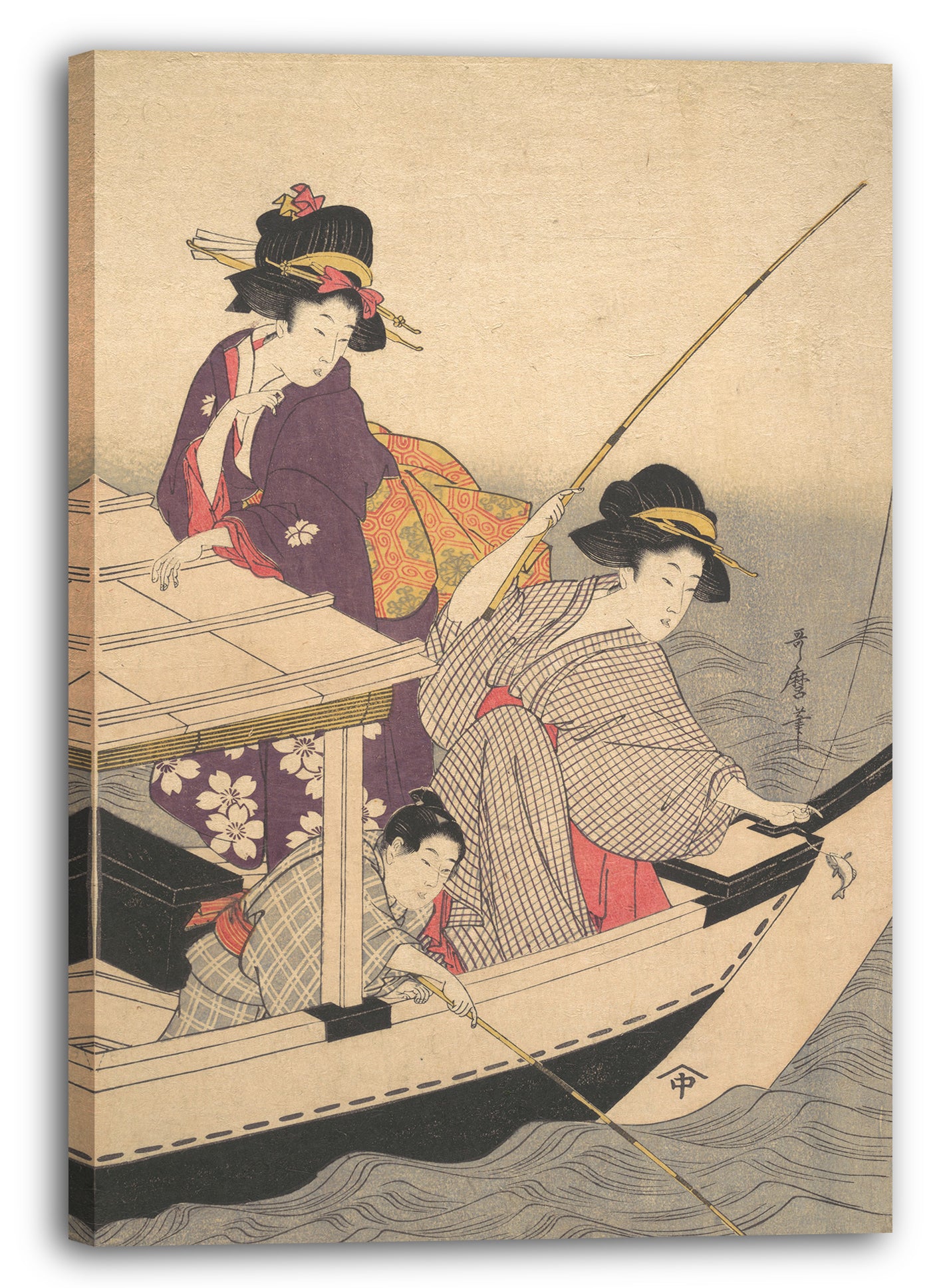 Leinwandbild Kitagawa Utamaro - Angeln
