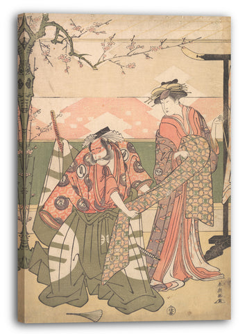 Leinwandbild Katsukawa Shunchō - Szene aus einem Drama
