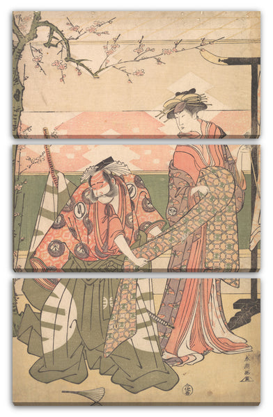 Leinwandbild Katsukawa Shunchō - Szene aus einem Drama