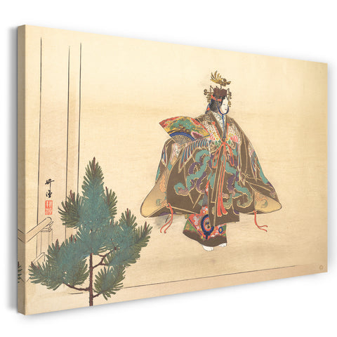 Leinwandbild Tsukioka Kōgyō - Illustration einer Noh-Tanz-Szene