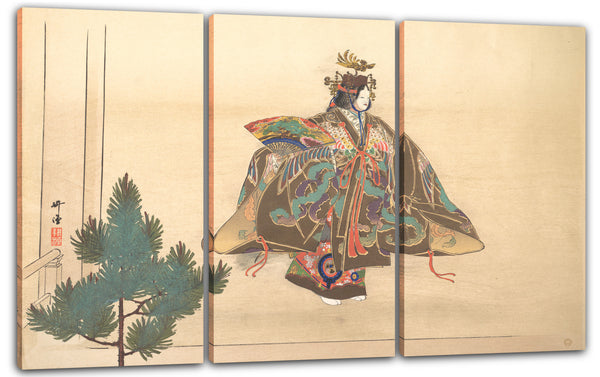 Leinwandbild Tsukioka Kōgyō - Illustration einer Noh-Tanz-Szene