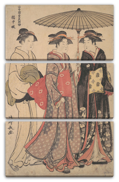 Leinwandbild Torii Kiyonaga - Kitchugi-Tänzer der Tachibana-Straße