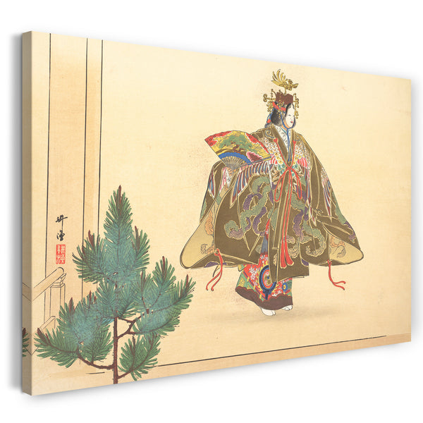 Leinwandbild Tsukioka Kōgyō - Illustration einer Noh-Tanz-Szene