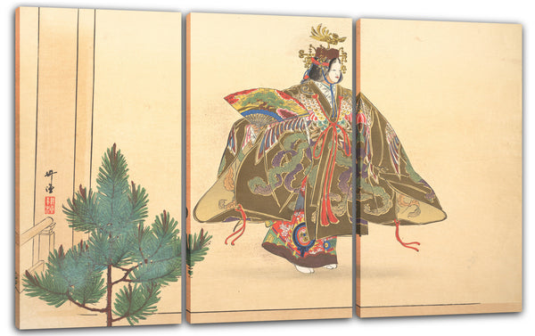 Leinwandbild Tsukioka Kōgyō - Illustration einer Noh-Tanz-Szene