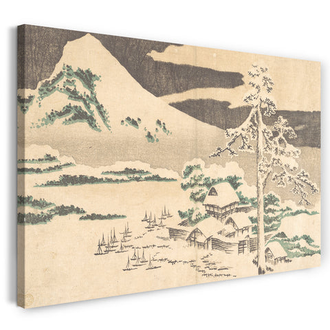 Leinwandbild Katsushika Hokusai - Winterlandschaft
