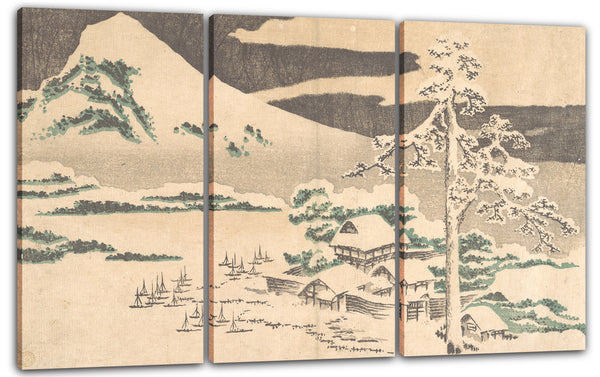 Leinwandbild Katsushika Hokusai - Winterlandschaft