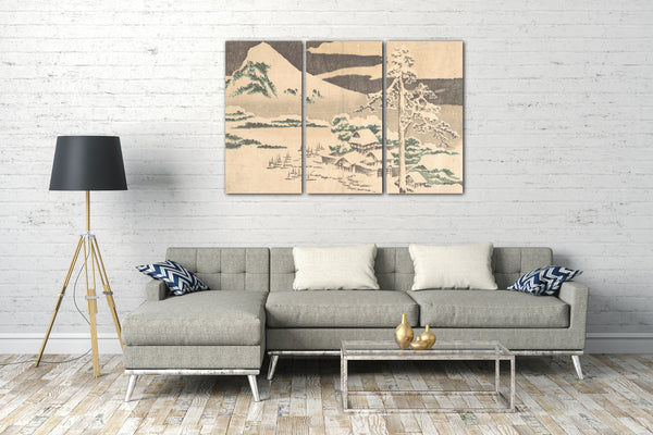 Leinwandbild Katsushika Hokusai - Winterlandschaft