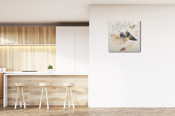 Leinwandbild Kubo Shunman - Verschiedene Motten und Schmetterlinge