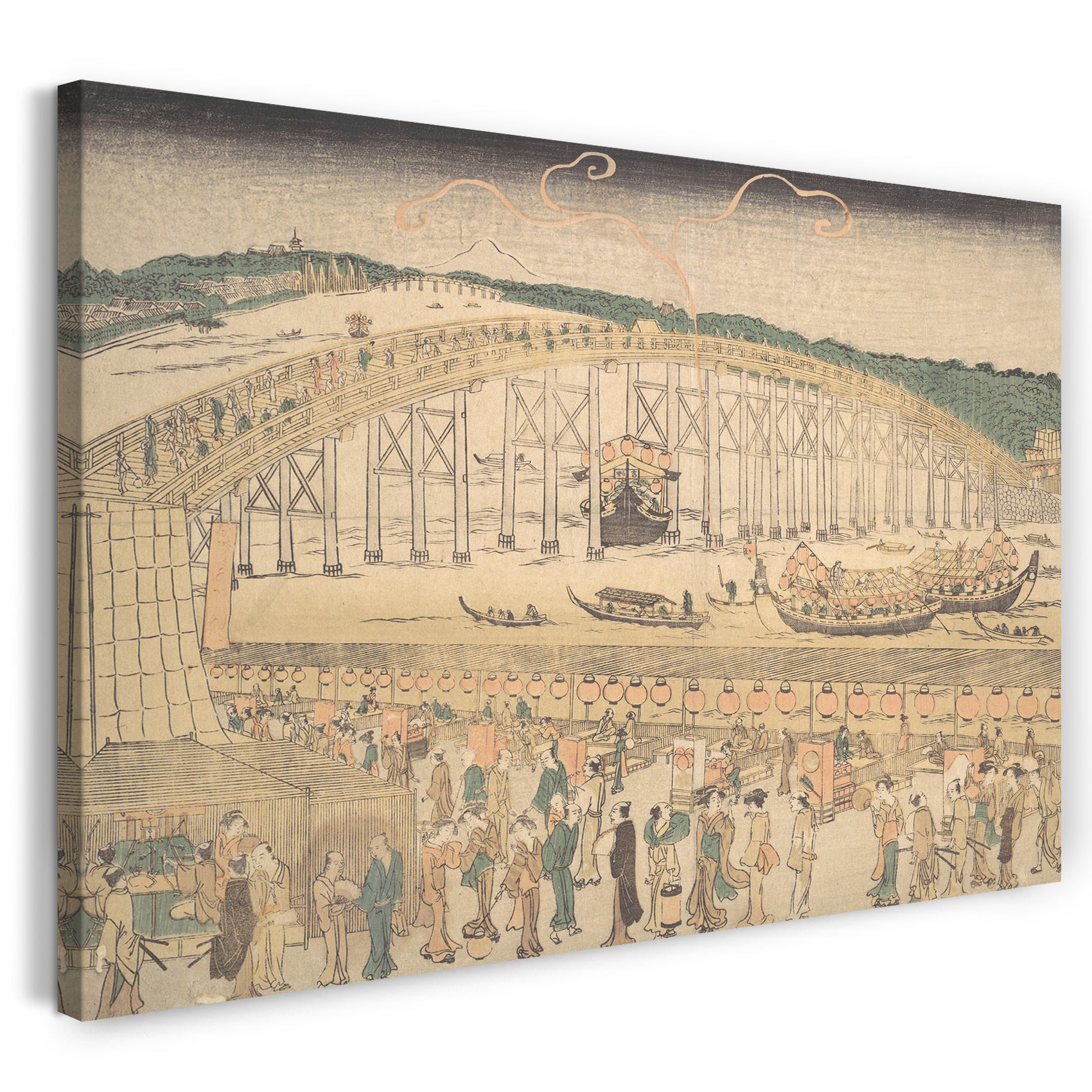 Leinwandbild Kuwagata Keisai - Ryogoku-Brücke