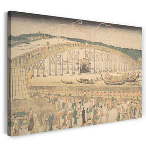 Leinwandbild Kuwagata Keisai - Ryogoku-Brücke