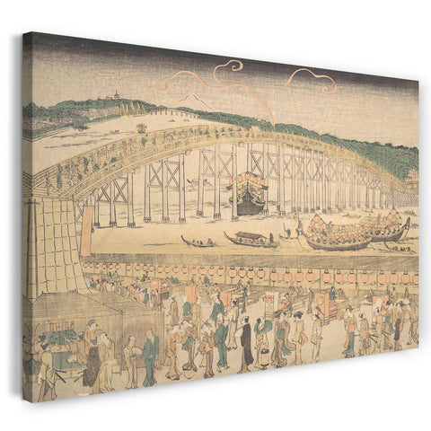 Leinwandbild Kuwagata Keisai - Ryogoku-Brücke
