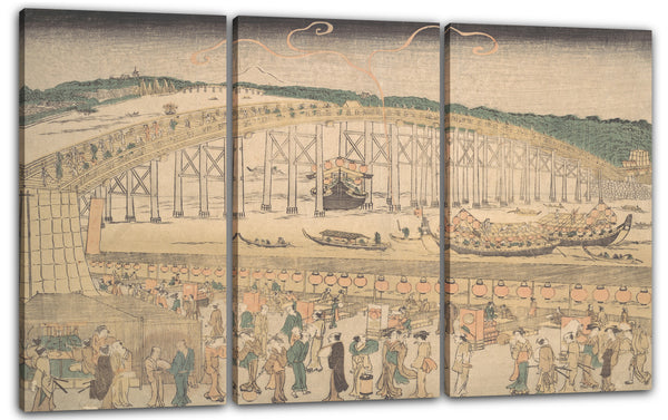 Leinwandbild Kuwagata Keisai - Ryogoku-Brücke