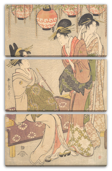 Leinwandbild Kitagawa Utamaro - Drei Kurtisanen