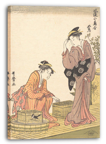 Leinwandbild Kitagawa Utamaro - Uguisu Japanischer Busch-Waldsänger