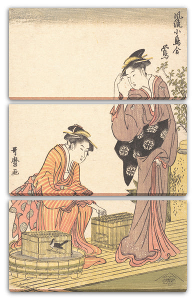 Leinwandbild Kitagawa Utamaro - Uguisu Japanischer Busch-Waldsänger