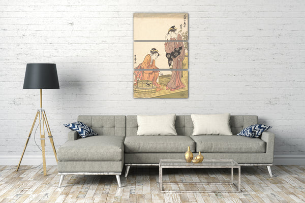 Leinwandbild Kitagawa Utamaro - Uguisu Japanischer Busch-Waldsänger