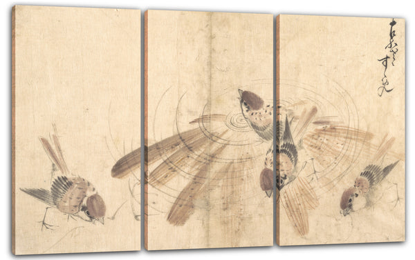 Leinwandbild Katsushika Hokusai - Spatzen