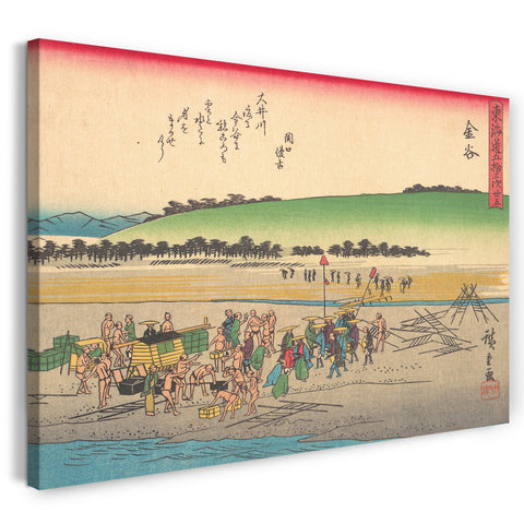 Leinwandbild Utagawa Hiroshige - 東海 道 五十 三次 金谷