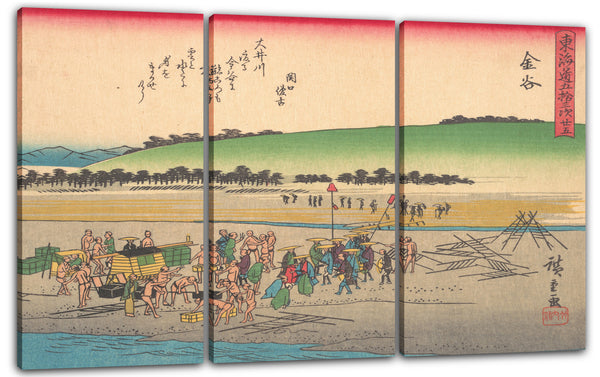 Leinwandbild Utagawa Hiroshige - 東海 道 五十 三次 金谷