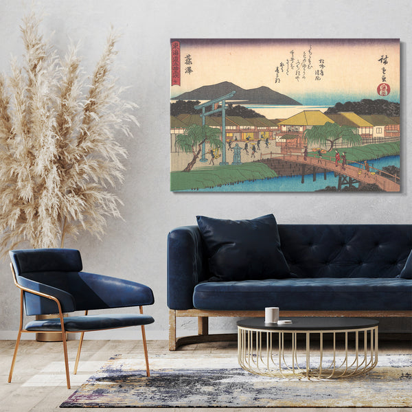 Leinwandbild Utagawa Hiroshige - 東海 道 五十 三次 藤澤