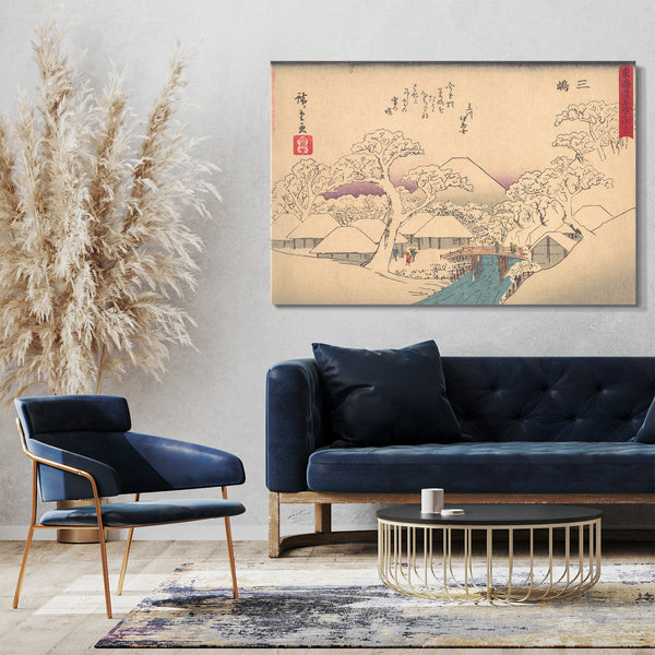 Leinwandbild Utagawa Hiroshige - 東海道五十三次 三島