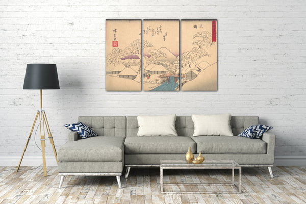 Leinwandbild Utagawa Hiroshige - 東海道五十三次 三島