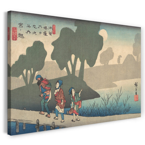 Leinwandbild Utagawa Hiroshige - Miyanokoshi Bahnhof