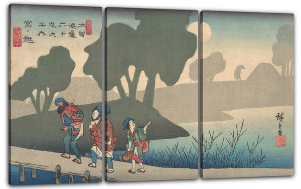 Leinwandbild Utagawa Hiroshige - Miyanokoshi Bahnhof