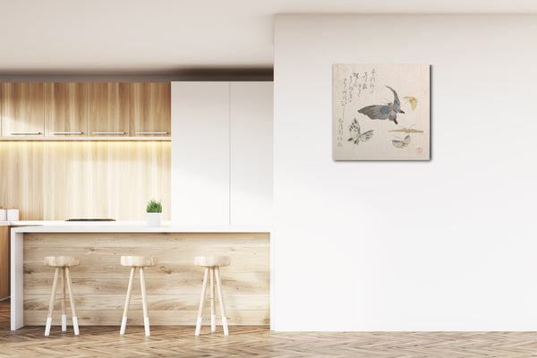 Leinwandbild Kubo Shunman - Schmetterlinge