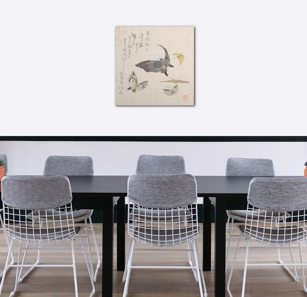Leinwandbild Kubo Shunman - Schmetterlinge