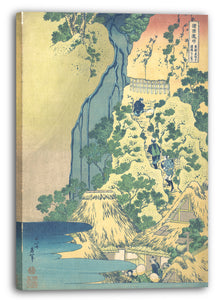 Leinwandbild Katsushika Hokusai - Kiyotaki Kannon Wasserfall bei Sakanoshita am Tōkaidō (Tōkaidō Sakanoshita Kiyotaki Kannon), aus der Serie "Eine Führung durch die Wasserfälle in verschiedenen Provinzen (Shokoku taki meguri)"