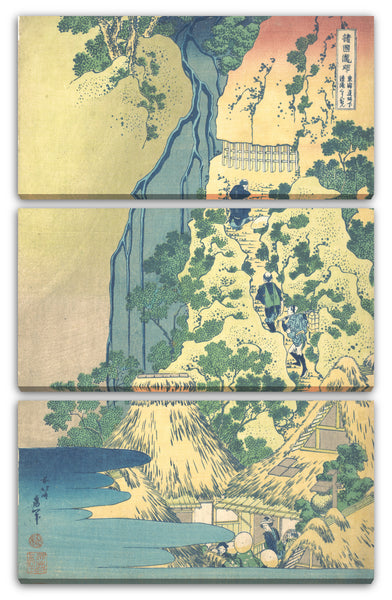 Leinwandbild Katsushika Hokusai - Kiyotaki Kannon Wasserfall bei Sakanoshita am Tōkaidō (Tōkaidō Sakanoshita Kiyotaki Kannon), aus der Serie "Eine Führung durch die Wasserfälle in verschiedenen Provinzen (Shokoku taki meguri)"