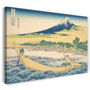 Leinwandbild Katsushika Hokusai - Tago Bay in der Nähe von Ejiri am Tōkaidō (Tōkaidō Ejiri Tago no ura ryaku zu), aus der Serie Sechsunddreißig Ansichten des Berges Fuji (Fugaku sanjūrokkei)