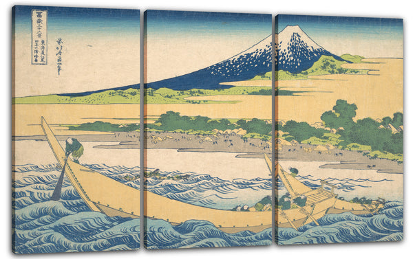 Leinwandbild Katsushika Hokusai - Tago Bay in der Nähe von Ejiri am Tōkaidō (Tōkaidō Ejiri Tago no ura ryaku zu), aus der Serie Sechsunddreißig Ansichten des Berges Fuji (Fugaku sanjūrokkei)