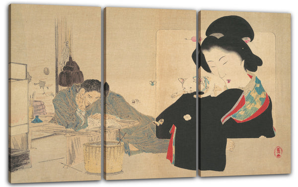 Leinwandbild Mishima Shōsō - "Auf mich allein gestellt", (ware kara), Illustration von Bugei Kurabu (Literary Club)
