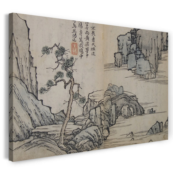 Leinwandbild Nicht identifizierter Künstler - Eine Seite aus dem Jie Zi Yuan