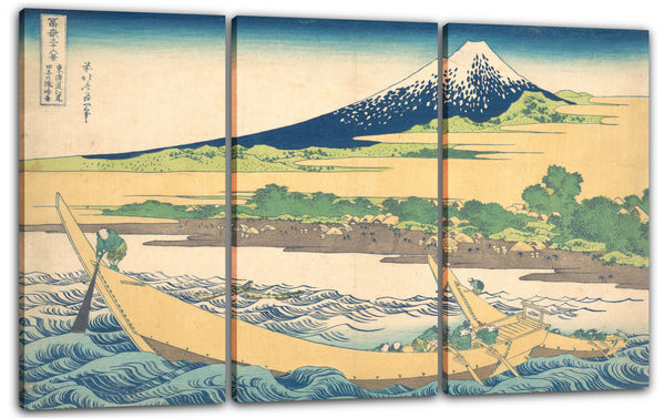 Leinwandbild Katsushika Hokusai - Tago-Bucht in der Nähe von Ejiri am Tōkaidō (Tōkaidō Ejiri Tago no ura ryaku zu), aus der Serie Sechsunddreißig Ansichten des Berges Fuji (Fugaku sanjūrokkei)