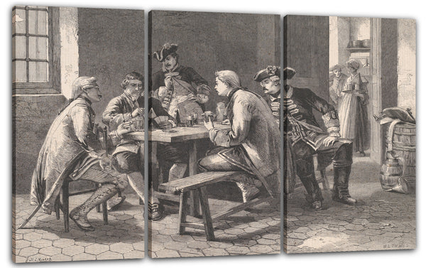 Leinwandbild William Luson Thomas - Soldaten spielen Karten, aus den "Illustrated London News"