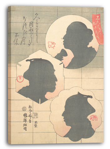 Leinwandbild Utagawa Kuniteru - Silouhetten-Bild von Kabuki-Schauspieler