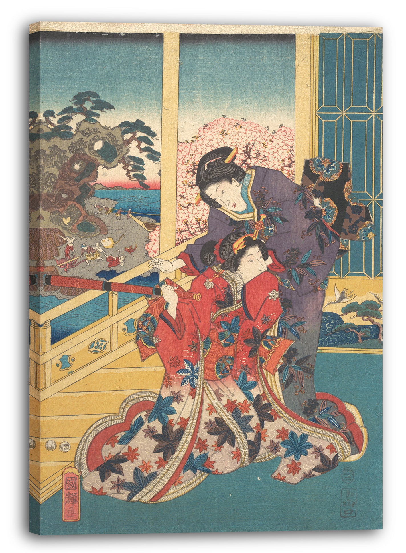 Leinwandbild Utagawa Kuniteru - Blume von Akashi (Akashi no hana)