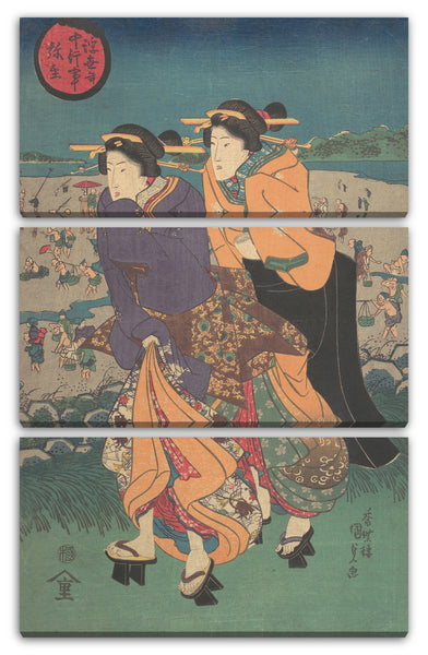Leinwandbild Utagawa Kunisada - Jährliche Veranstaltung - der dritte Monat (Ukiyo nenjū gyōji: Yayoi)