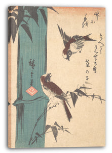 Leinwandbild Utagawa Hiroshige - Bambus und Spatzen