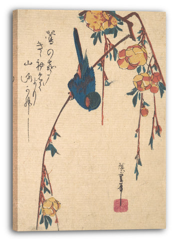 Leinwandbild Utagawa Hiroshige - Trauerkirsche und Hüttensänger